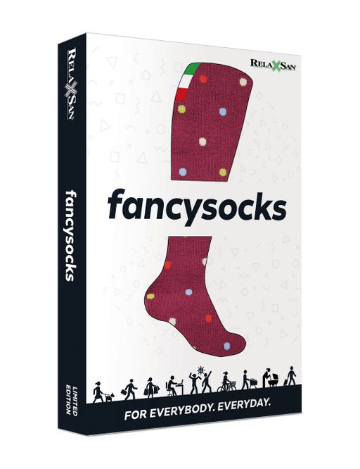 Relaxsan Fancy Cotton Socks Гольфы с хлопком 1 класс компрессии унисекс, р. 4, арт. 820 Fancy (18-22 mm Hg), серый-горох, пара, 1 шт.