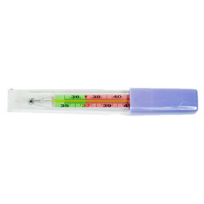 Термометр медицинский ртутный, цветная шкала, 1 шт.