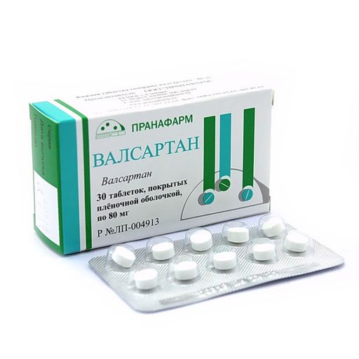 Валсартан-Алиум, 80 мг, таблетки, покрытые пленочной оболочкой, 30 шт .