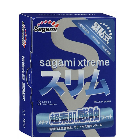 Sagami Xtreme Feel Fit Презервативы супероблегающие, презерватив, 3 шт.