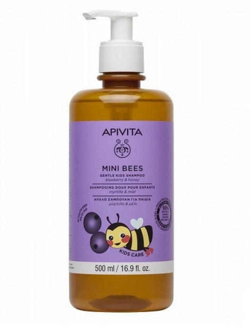 Apivita Mini Bees Шампунь, шампунь, с Черникой и медом, 500 мл, 1 шт.