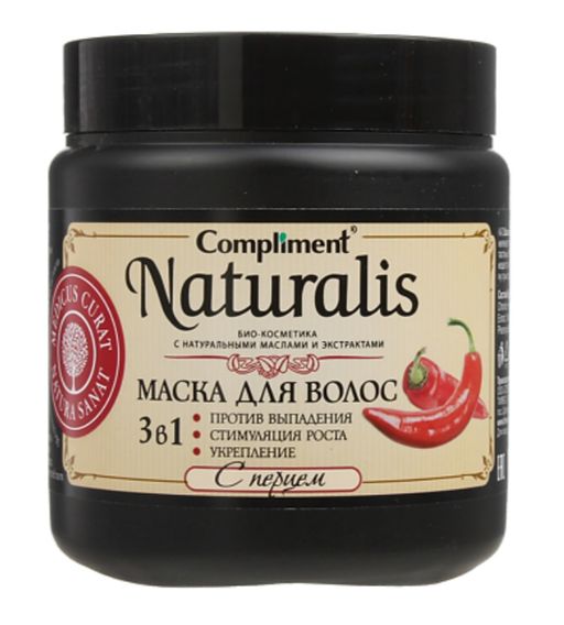 Compliment Naturalis Маска для волос 3 в 1, маска для волос, с перцем, 500 мл, 1 шт.