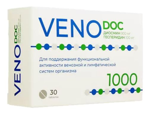 VENO DOC Диосмин и Гесперидин 1000, таблетки, 30 шт.