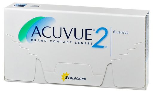Acuvue 2 Линзы контактные Двухнедельные, BC=8,7 d=14,0, D(-0.50), стерильно, 6 шт.